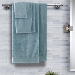 MASPAR Unisex Set Of 6 Blue Solid 550 GSM Towels-1