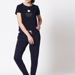I like me Women Navy Blue & White Printed Night Suit-image-26