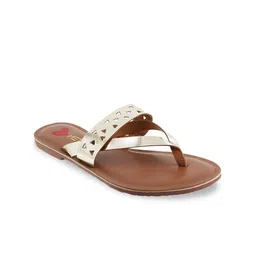 Metro Women Gold-Toned Solid T-Strap Flats-51