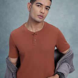 The Roadster Life Co. Henley Neck Waffle Knit T-shirt-image-57