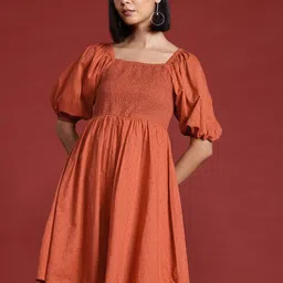 all about you Pure Cotton A-Line Dress-image-84