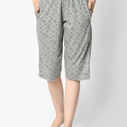 VIMAL JONNEY Women Grey Printed Lounge Shorts-image-8