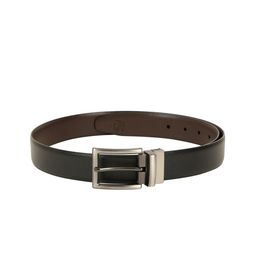 ZEVORA Men Black & Brown Textured Belt-image-14