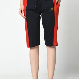 VIMAL JONNEY Women Blue & Red Solid Lounge Shorts-image-14