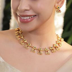 Rubans 18K Gold-Plated Stone-Studded Jewellery Set-picture-34