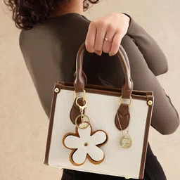 all about you Structured Handheld Bag With Floral Charm-6