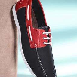 Mast & Harbour Men Black & Red Colourblocked Derbys-8