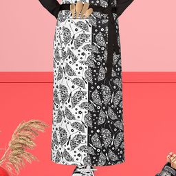 ArtzFolio White & Black Printed Cotton Waist Apron-image-94