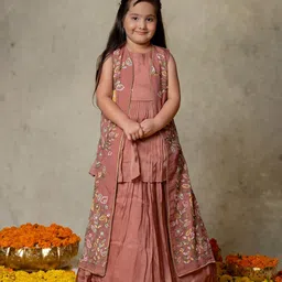 Vivedkids Girls Thread Work Ready to Wear Lehenga &-image-10