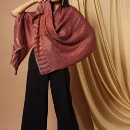 Pashmoda Women Red Paisley & Floral Pattern Shawl-image-51