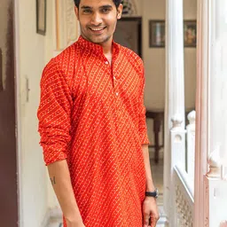 Shasak Men Geometric Printed Sequinned Kurta-picture-18
