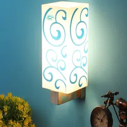 MFD HOME FURNISHING White & Blue Printed Armed Sconces Lamp-image-40