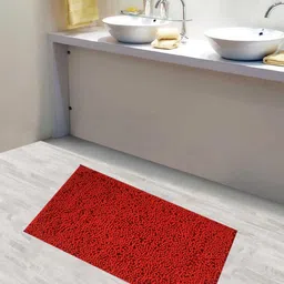 Lushomes Red Textured 2200 GSM Bath Rug-image-26