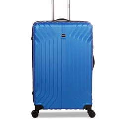 2 STRAP Blue Textured Large Hard Trolley Suitcase-image-19