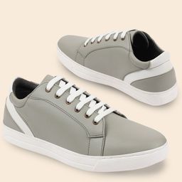 FAUSTO Men Grey Printed PU Sneakers-image-10