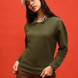 glitchez Relaxed Bliss Drop-Shoulder Sleeves Lycra Terry Sweatshirt-image-46