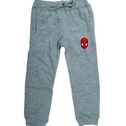 Marvel by Wear Your Mind Kids Grey Melange Spiderman Print Pure Cotton Joggers-44