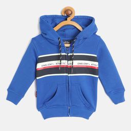 Gini and Jony Infant Boys Blue & Black Striped Hooded Sweatshirt-image-43