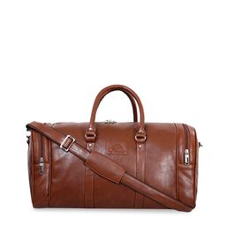 Leather World Unisex Tan Brown Solid Large Duffel Bag-18