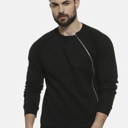 Campus Sutra Men Black Solid Sweatshirt-image-99