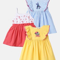 Nauti Nati Girls Pack Of 3 Fit & Flare Cotton Dress-image-30