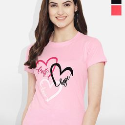 Fabflee Women Multicoloured 4 Printed T-shirt-image-131