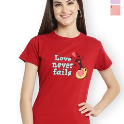 Fabflee Women Multicoloured 3 Printed T-shirt-picture-8