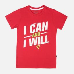 PROTEENS Boys Red & White Printed Round Neck T-shirt-image-15