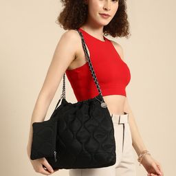 DressBerry Structured Quilted Shoulder Bag with Pouch-image-62
