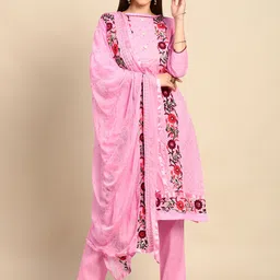 Shaily Pink  & Maroon Embroidered Unstitched Dress Material-image-24