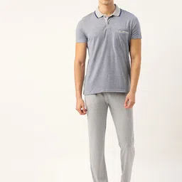 Sweet Dreams Men Blue & Grey Melange Striped Night suit-picture-18