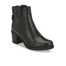 Delize Women Black Solid Heeled Boots-image-81