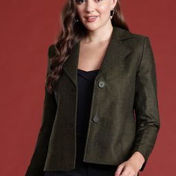 all about you Notched Lapel Collar Tailored Fit Textured Blazer-4