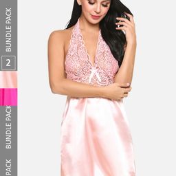 FIMS Pack of 2 Net Halter Neck Baby Doll-picture-16