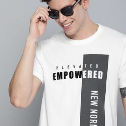 HERENOW Men White Printed Pure Cotton T-shirt-image-34