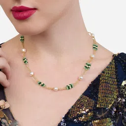 Zaveri Gold-Plated Multistrand Pearls Necklace-54