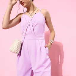 Athena Women Elegant Lavender Solid Noughties Spaghetti Jumpsuit-picture-42