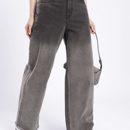 glitchez Women Street Cool 90's Baggy High-Rise Heavy Fade Jeans-image-49