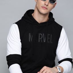 Kook N Keech Marvel Men Black Printed Hooded Sweatshirt-image-30