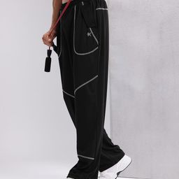 HRX by Hrithik Roshan Men Contrast Stitch Rapid-Dry Toggle Hem Training Track Pants-image-48