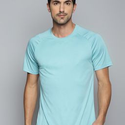 Alcis Men Turquoise Blue Slim Fit Running T-shirt-image-56