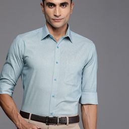 Raymond Pure Cotton Self Design Slim Fit Textured Formal Shirt-image-29