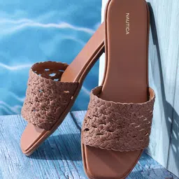 Nautica Women Braided Open Toe Flats-23