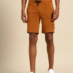 Being Human Men Logo Detail Pure Cotton Knitted Track Shorts-image-36