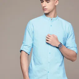 French Connection Pure Cotton Slim Fit Roll-Up Sleeves Casual Shirt-image-36