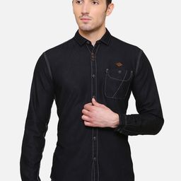 Kuons Avenue Men Black Smart Slim Fit Solid Casual Shirt-image-88