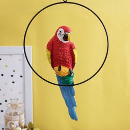 TIED RIBBONS Red & Blue Parrot Bird With Hanging Ring-73