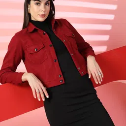 CHKOKKO Women Solid Tailored Jacket-image-41
