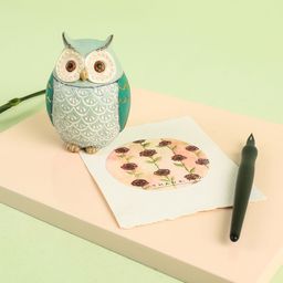 Chumbak Teal Green & Grey Ascent Owl Figurine-40