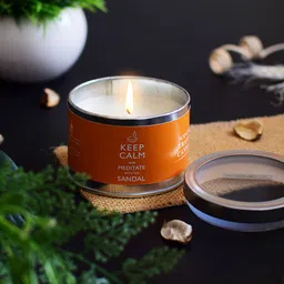 Archies Orange Sandalwood Scented Tin Jar Candle-image-1